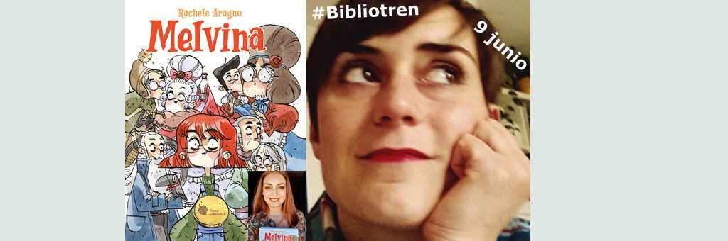 Marta Tutone en el Bibliotren con Melvina