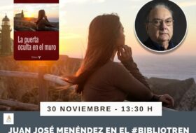 Juan José Menéndez en el Bibliotren
