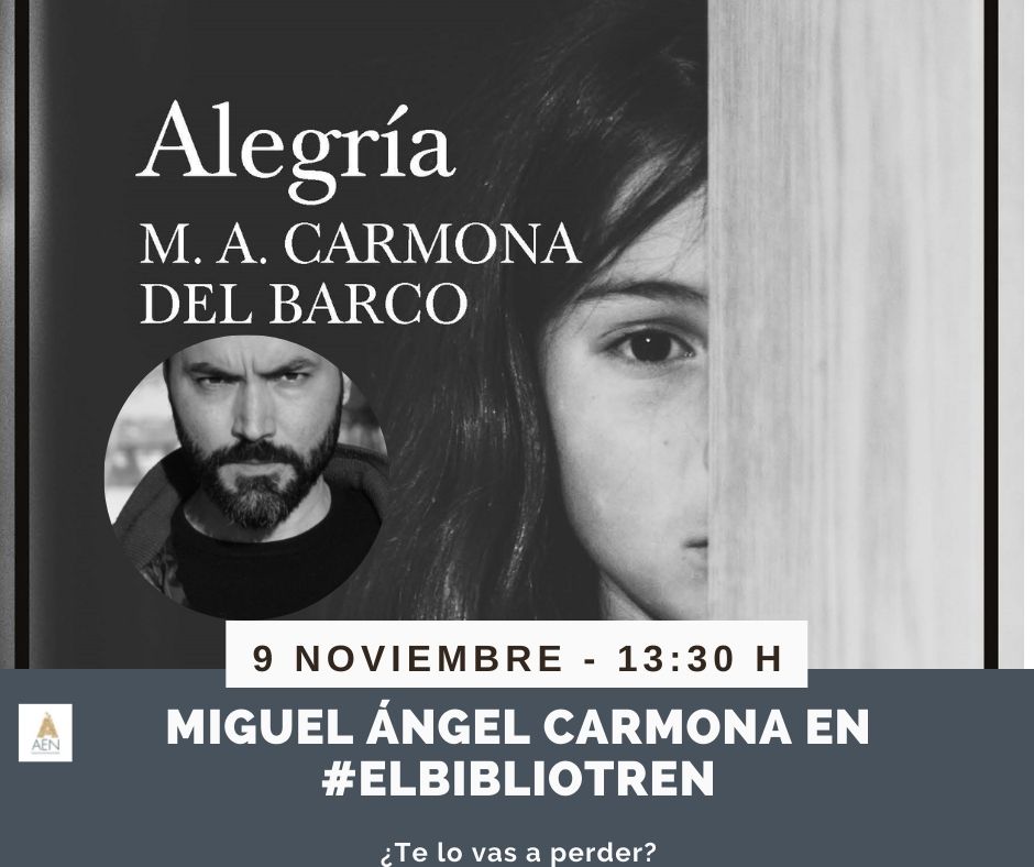 Miguel Ángel Carmona en el Bibliotren