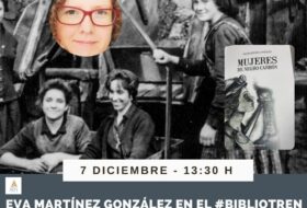 Eva Martínez González en el Bibliotren