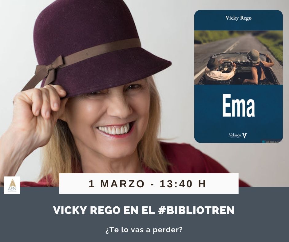 Vicky Rego en el Bibliotren