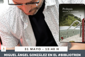 Miguel Á. González en el Bibliotren