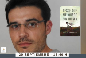 David de Juan en el Bibliotren