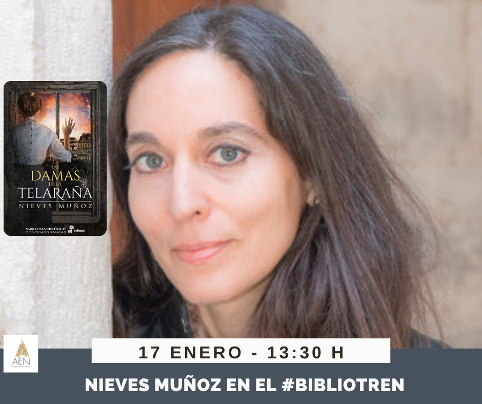 Nieves Muñoz en el Bibliotren